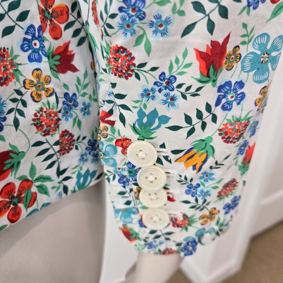 J CREW Campbell Blazer Ruffle Trim Size 0 in Liberty® Edenham Floral Jacket EUC - Picture 6 of 15